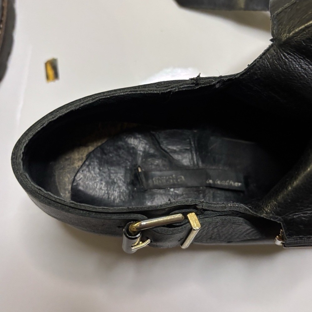 Miista Black Triple-Buckle Lug Sole Moto Boots - Picture 11 of 14